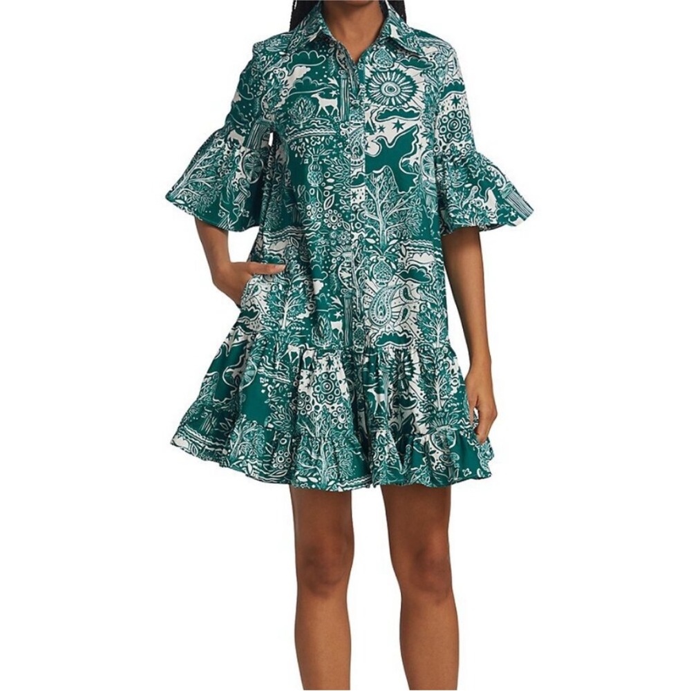 La DoubleJ Choux Printed Flounce Shirtdress Iconic